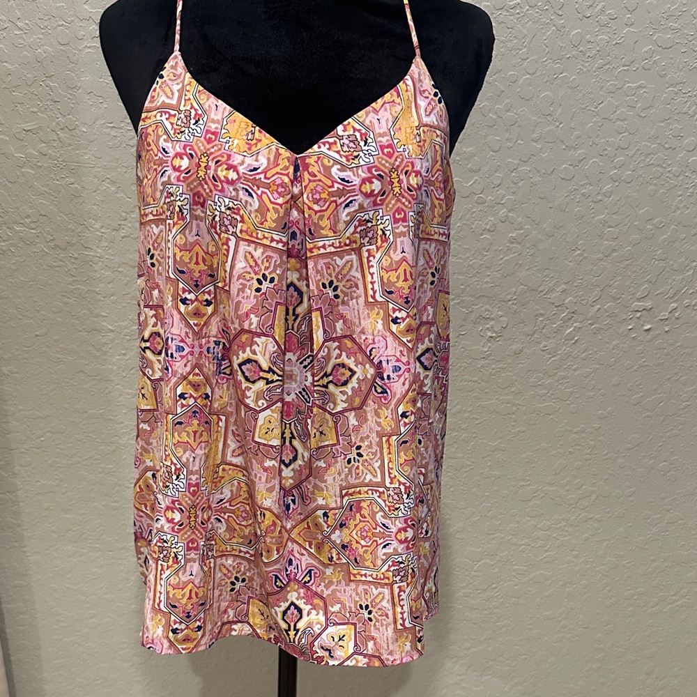 Renee C. Pink and Yellow Patterned Camisole